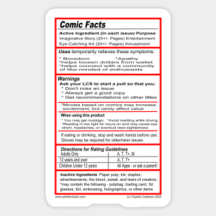 Comic Facts and Warnings Sticker